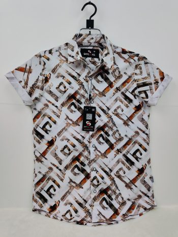 Luxury Popcorn Half Sleeve Print Shirt- Shy Looks