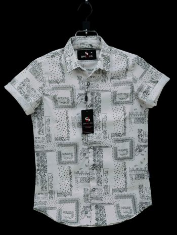 Luxury Popcorn Half Sleeve Print Shirt- Shy Looks