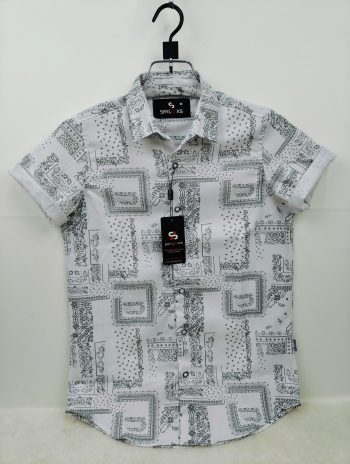 Luxury Popcorn Half Sleeve Print Shirt- Shy Looks